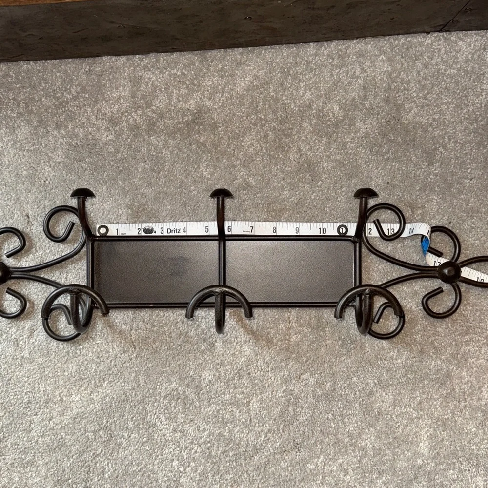 Wrought Iron Three Prong Wall Hook